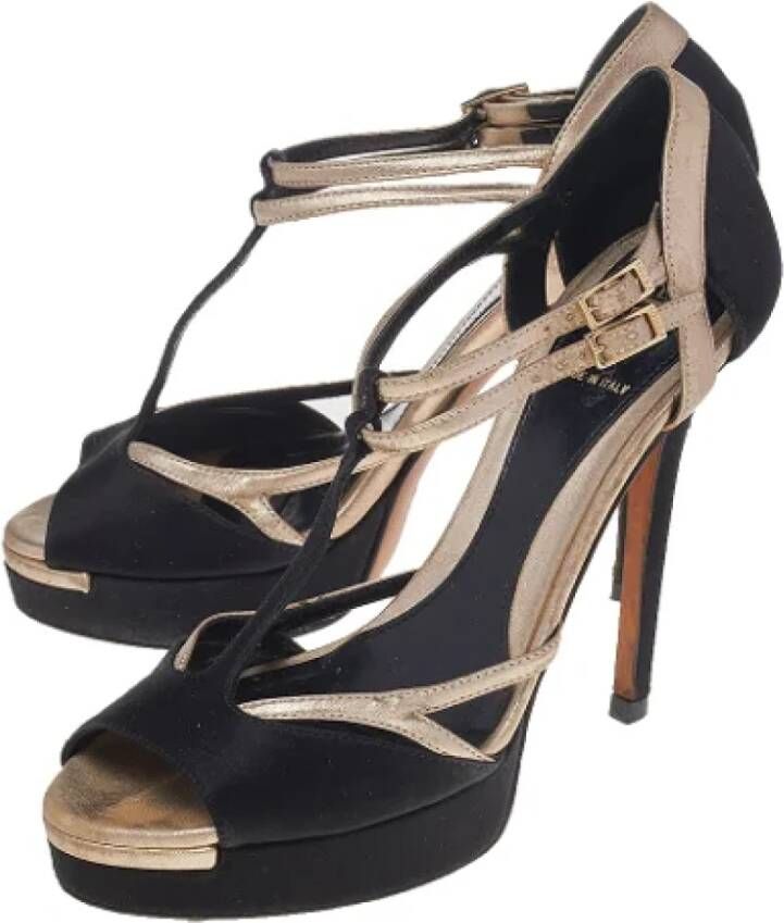 Fendi Vintage Pre-owned Leather sandals Black Dames