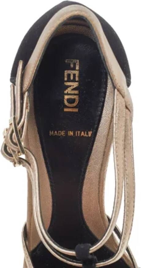 Fendi Vintage Pre-owned Leather sandals Black Dames