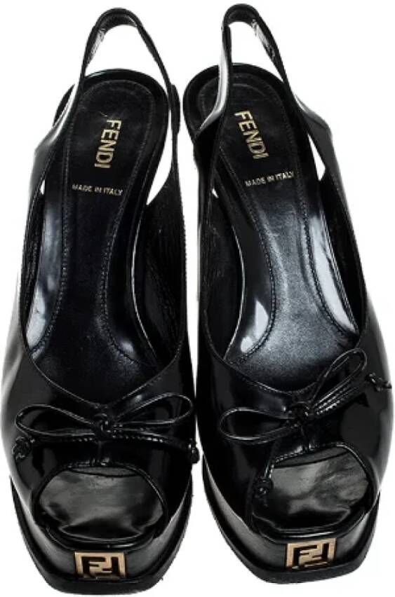Fendi Vintage Pre-owned Leather sandals Black Dames
