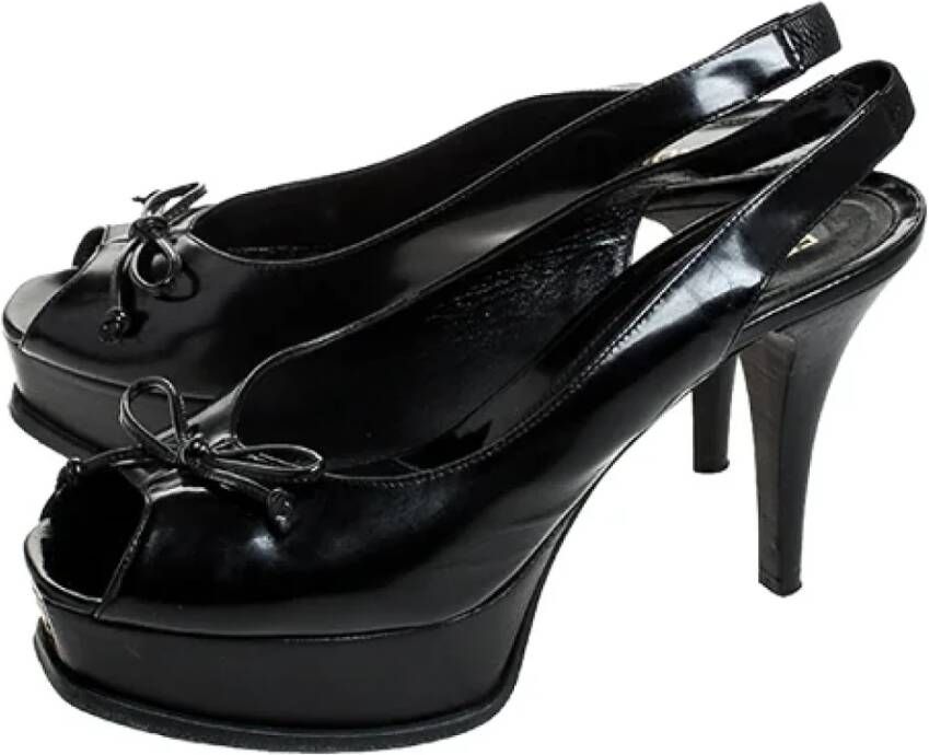 Fendi Vintage Pre-owned Leather sandals Black Dames