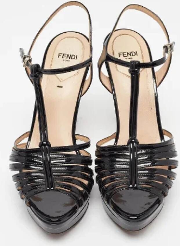 Fendi Vintage Pre-owned Leather sandals Black Dames