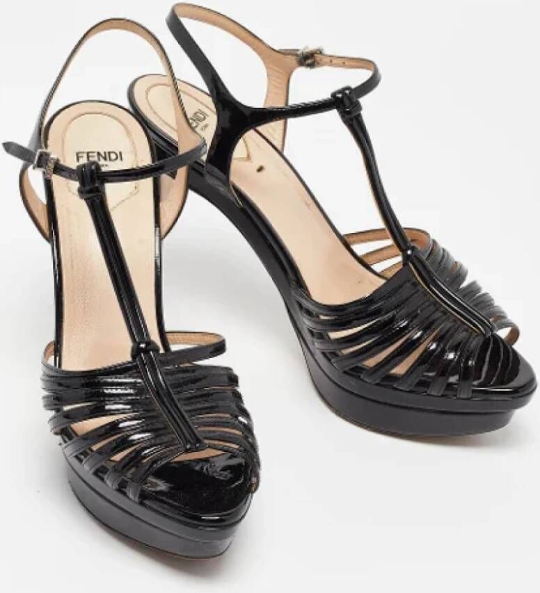 Fendi Vintage Pre-owned Leather sandals Black Dames