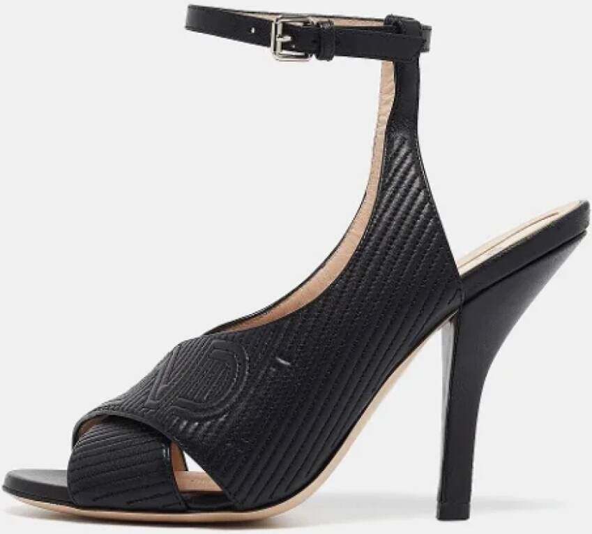 Fendi Vintage Pre-owned Leather sandals Black Dames