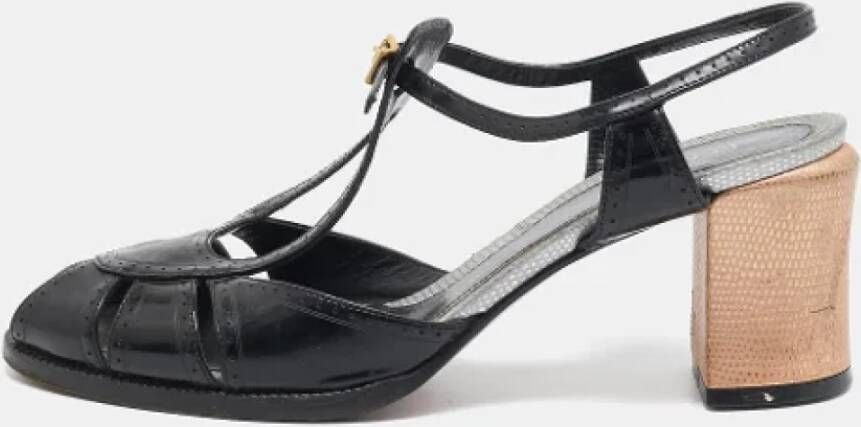 Fendi Vintage Pre-owned Leather sandals Black Dames