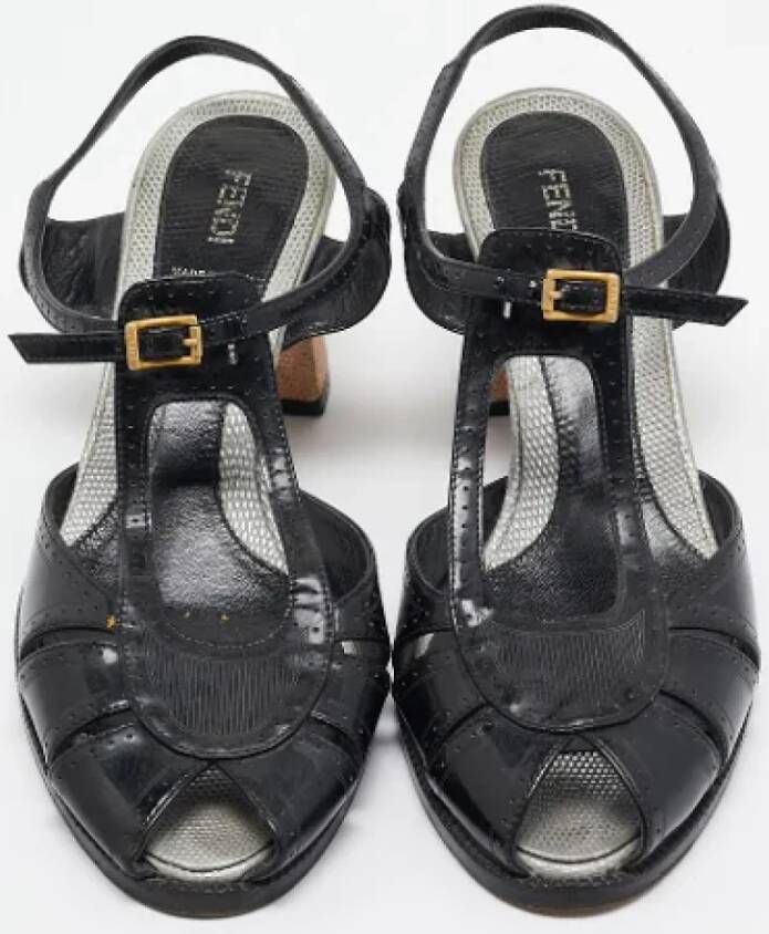 Fendi Vintage Pre-owned Leather sandals Black Dames
