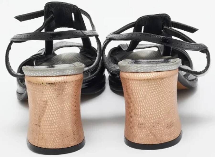 Fendi Vintage Pre-owned Leather sandals Black Dames