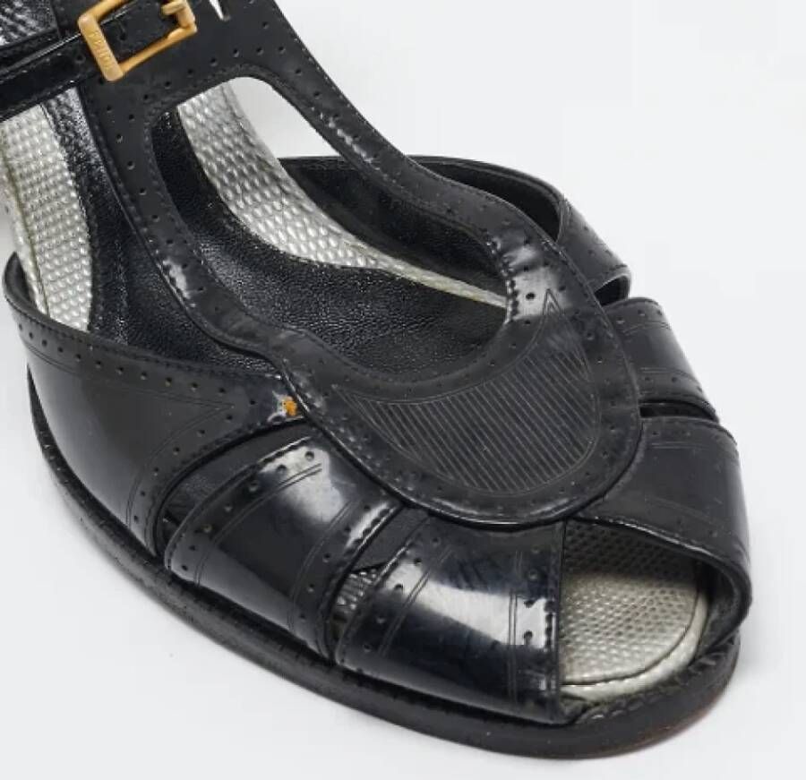 Fendi Vintage Pre-owned Leather sandals Black Dames