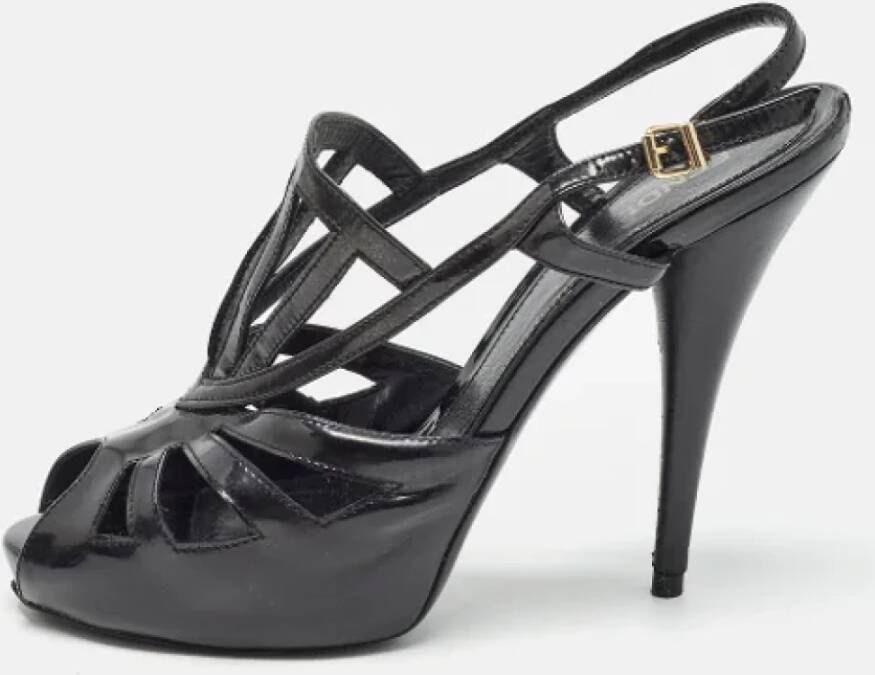 Fendi Vintage Pre-owned Leather sandals Black Dames