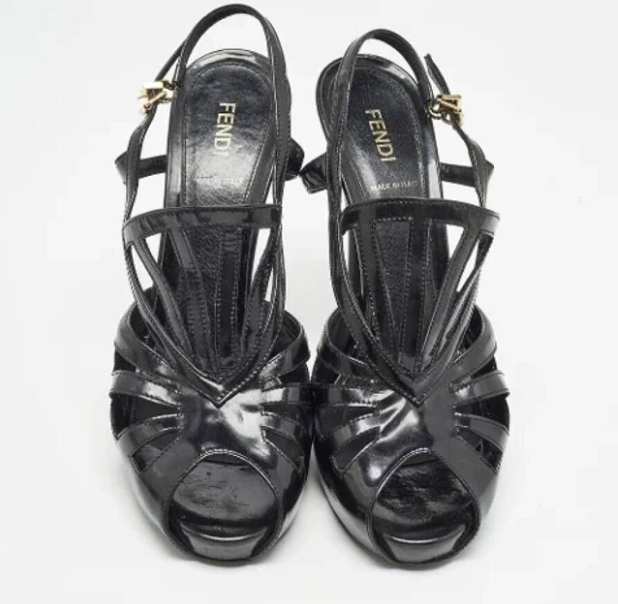Fendi Vintage Pre-owned Leather sandals Black Dames