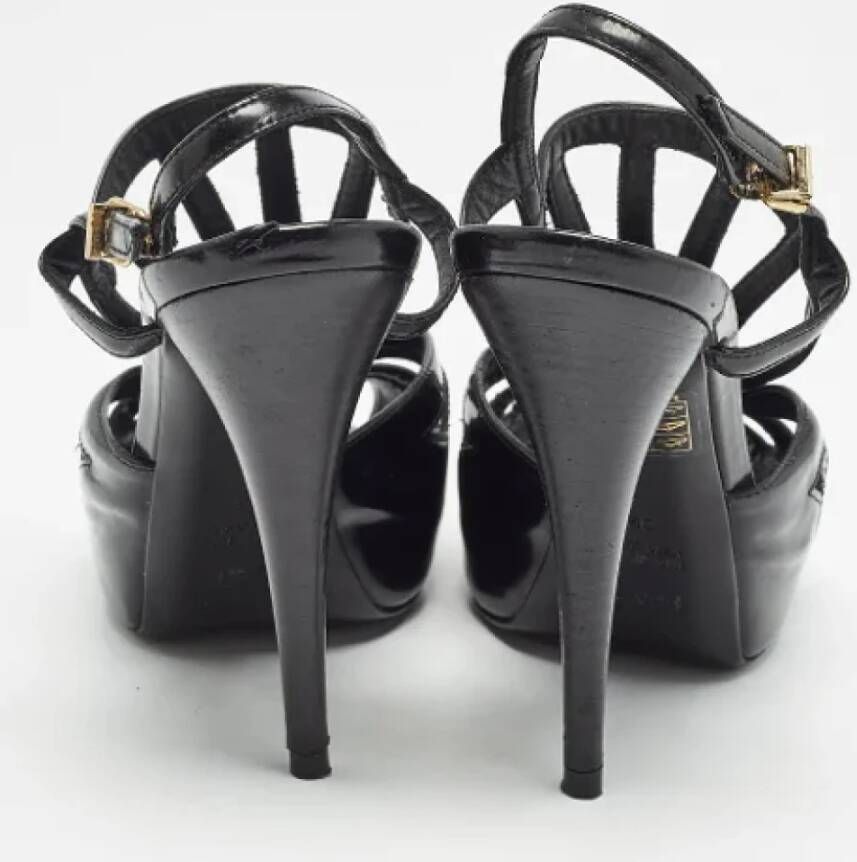 Fendi Vintage Pre-owned Leather sandals Black Dames