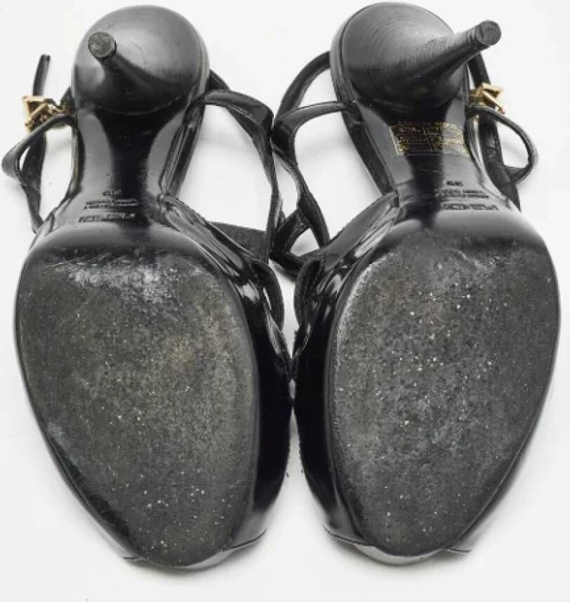 Fendi Vintage Pre-owned Leather sandals Black Dames