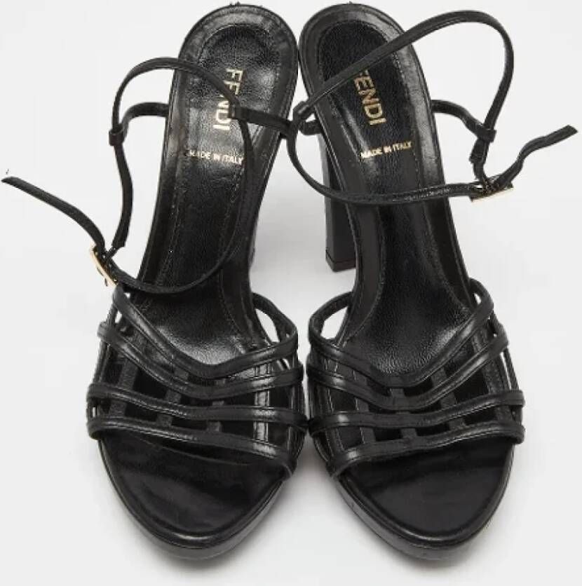 Fendi Vintage Pre-owned Leather sandals Black Dames