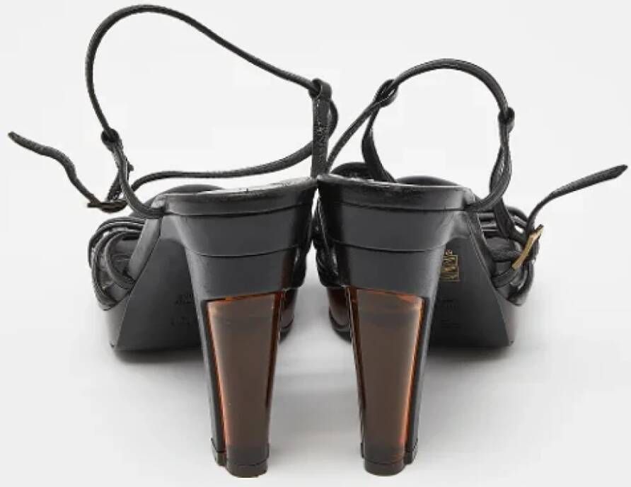 Fendi Vintage Pre-owned Leather sandals Black Dames