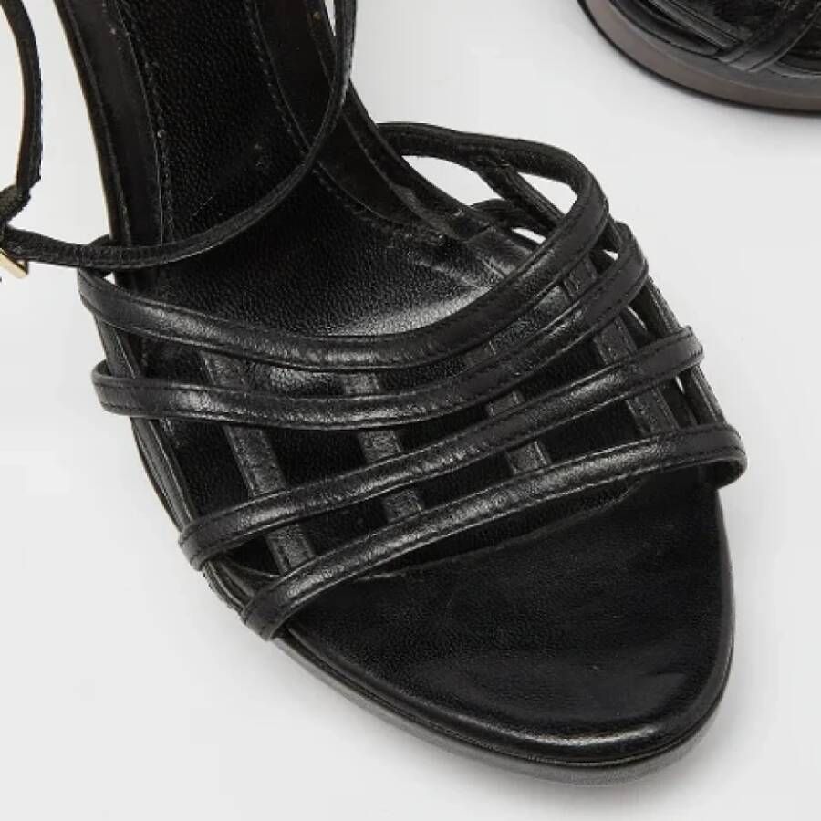 Fendi Vintage Pre-owned Leather sandals Black Dames