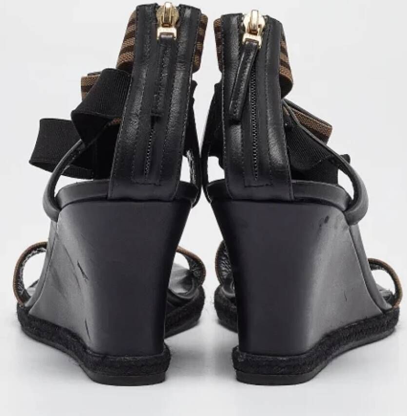 Fendi Vintage Pre-owned Leather sandals Black Dames