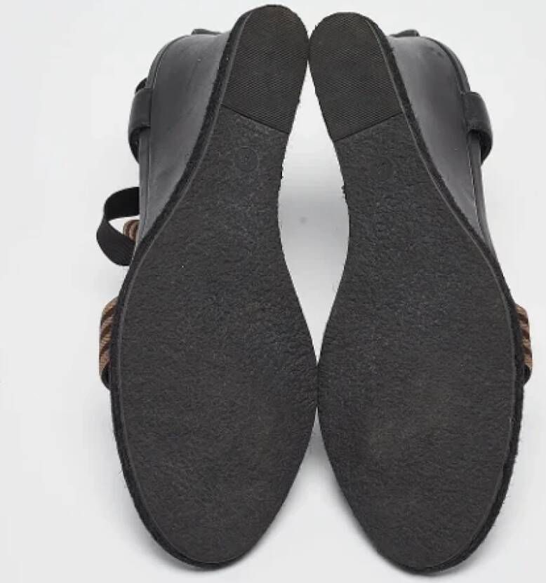 Fendi Vintage Pre-owned Leather sandals Black Dames
