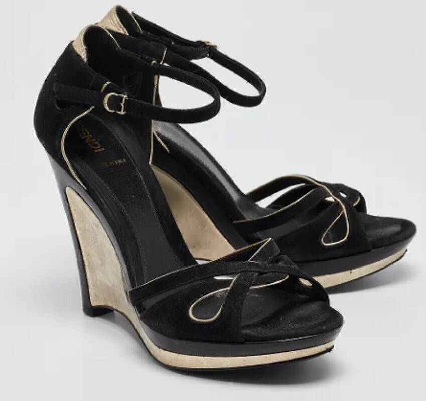 Fendi Vintage Pre-owned Leather sandals Black Dames