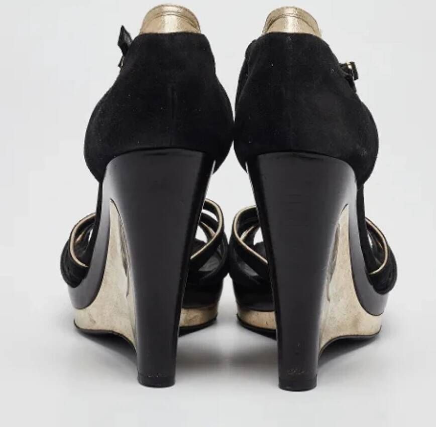 Fendi Vintage Pre-owned Leather sandals Black Dames