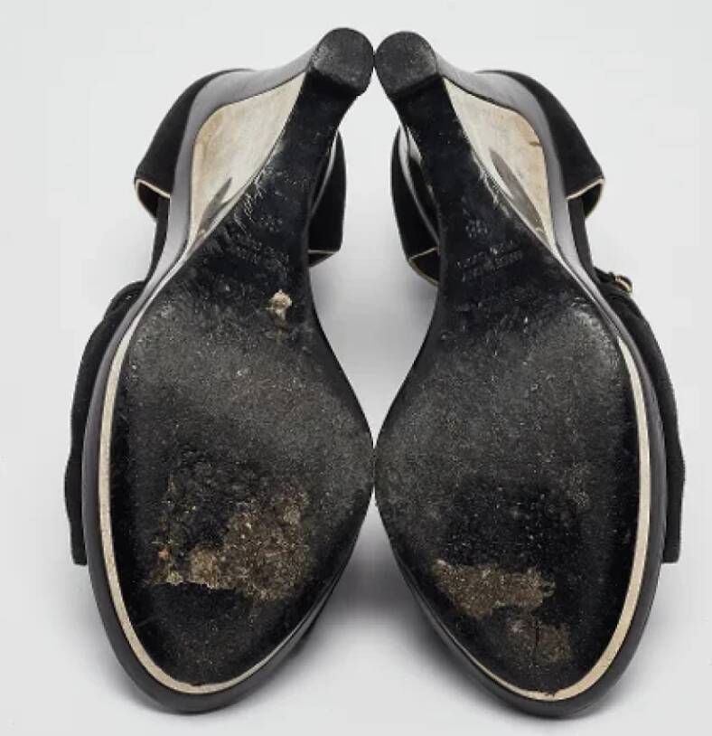 Fendi Vintage Pre-owned Leather sandals Black Dames