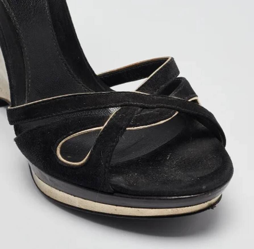 Fendi Vintage Pre-owned Leather sandals Black Dames