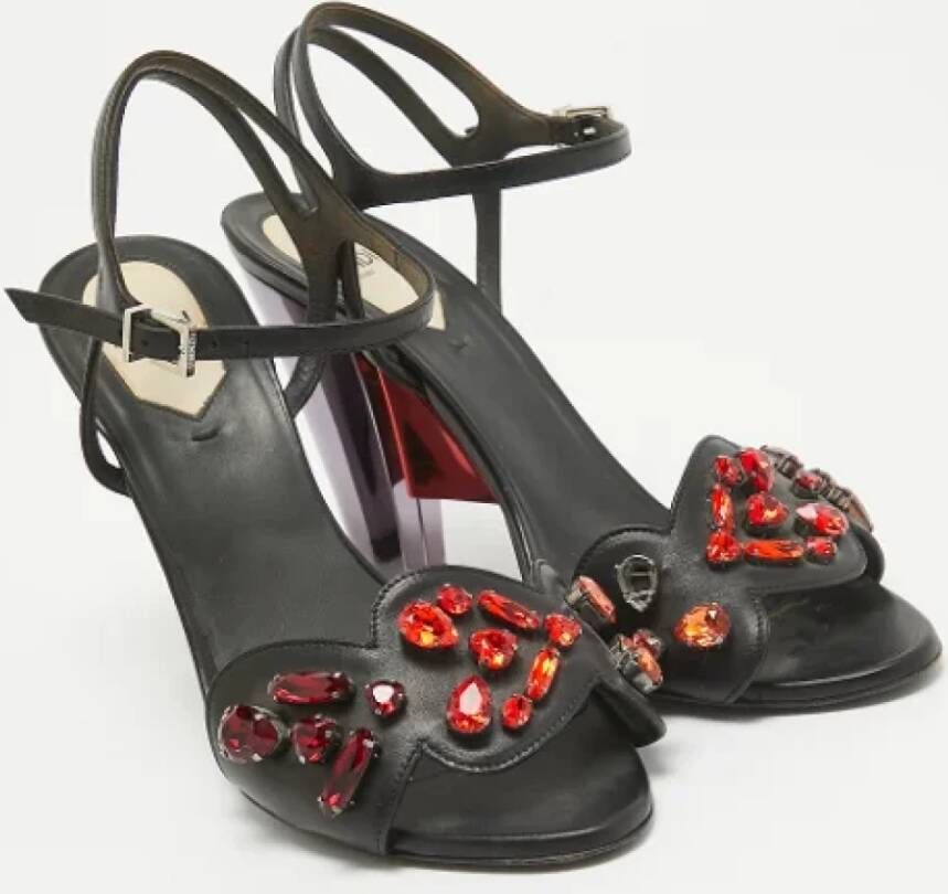 Fendi Vintage Pre-owned Leather sandals Black Dames