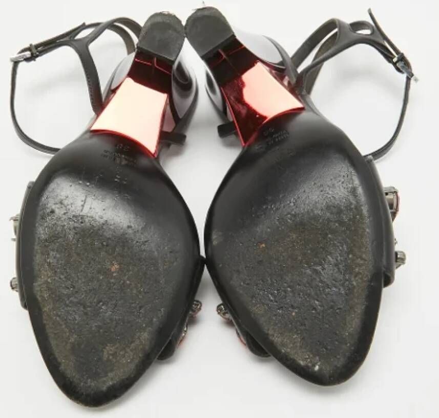 Fendi Vintage Pre-owned Leather sandals Black Dames