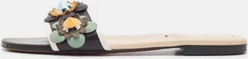 Fendi Vintage Pre-owned Leather sandals Black Dames