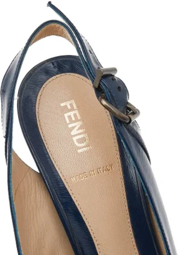 Fendi Vintage Pre-owned Leather sandals Blue Dames