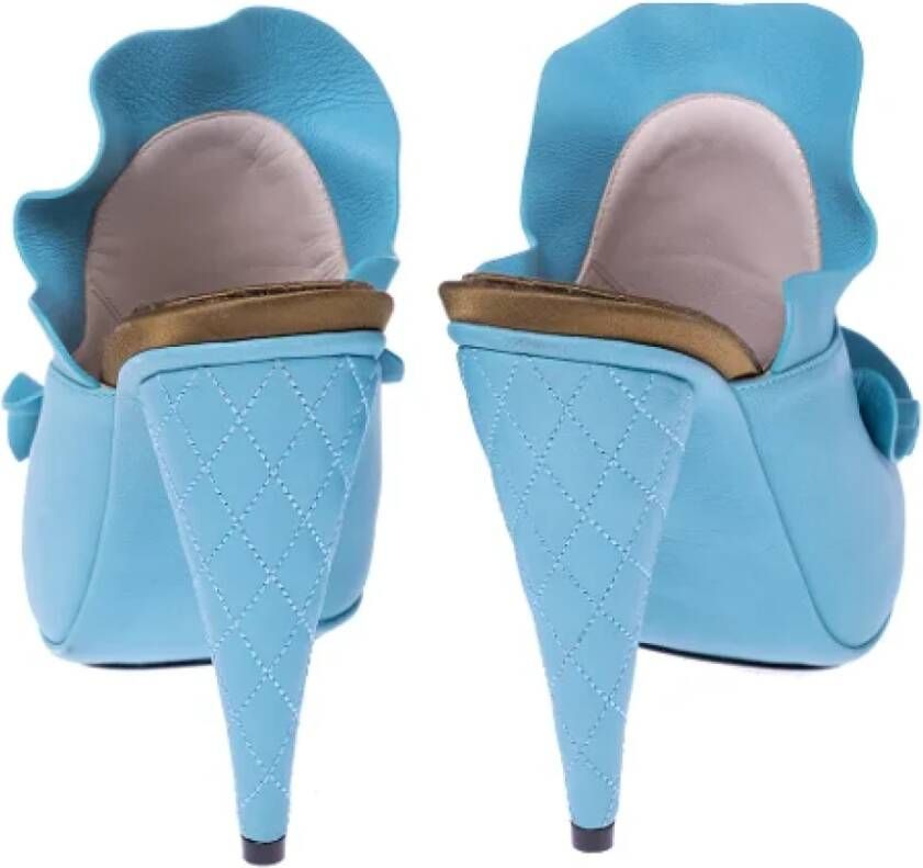 Fendi Vintage Pre-owned Leather sandals Blue Dames