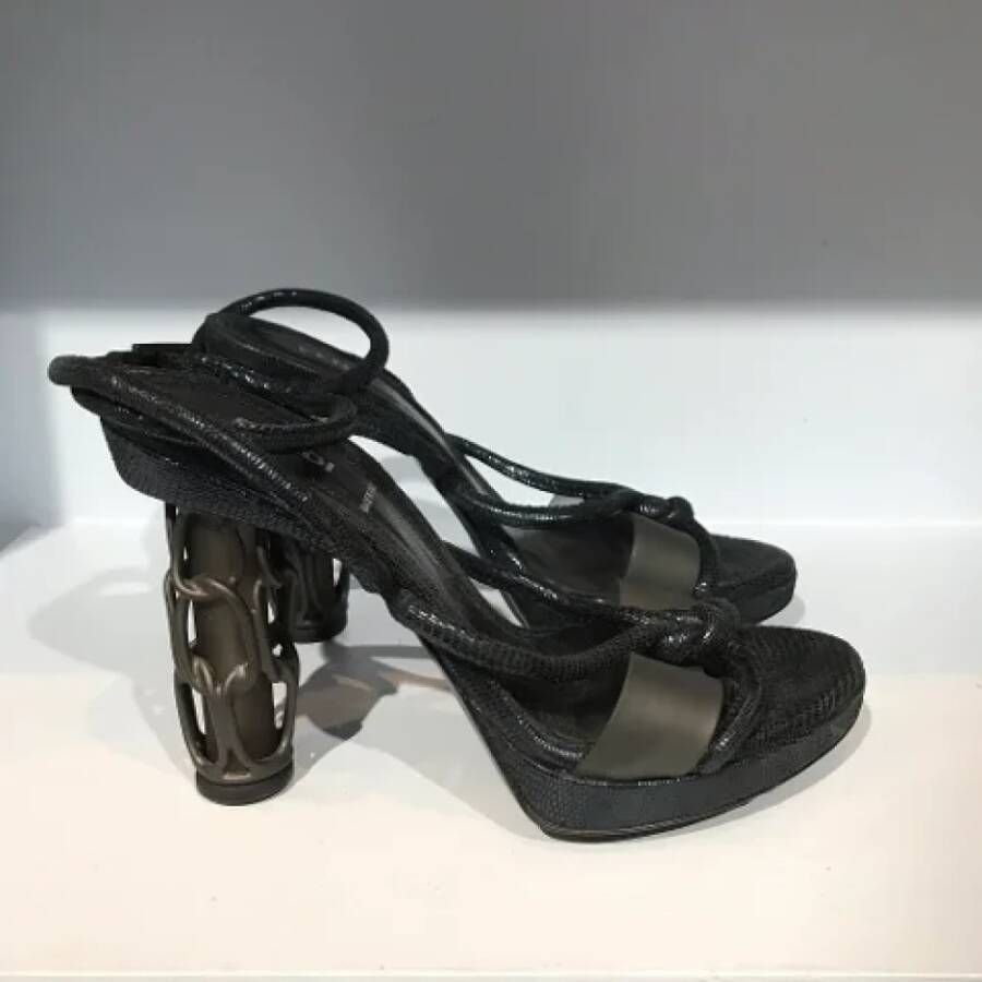 Fendi Vintage Pre-owned Leather sandals Blue Dames