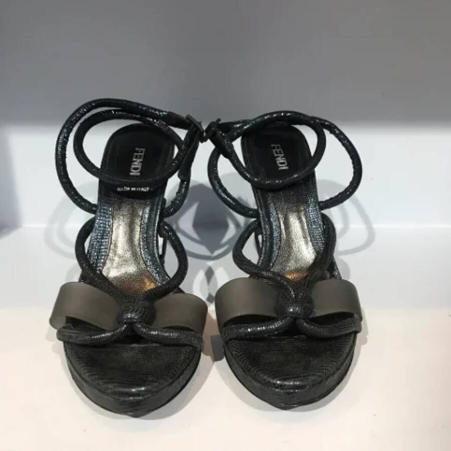 Fendi Vintage Pre-owned Leather sandals Blue Dames