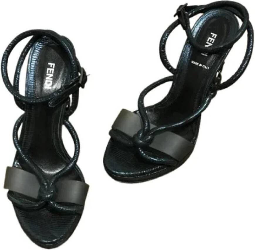 Fendi Vintage Pre-owned Leather sandals Blue Dames