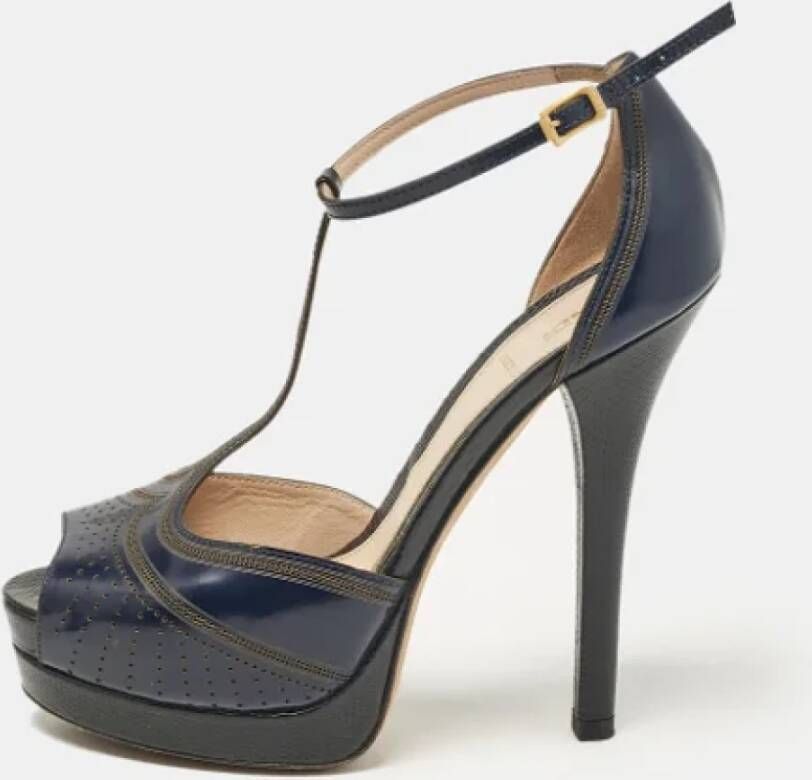 Fendi Vintage Pre-owned Leather sandals Blue Dames