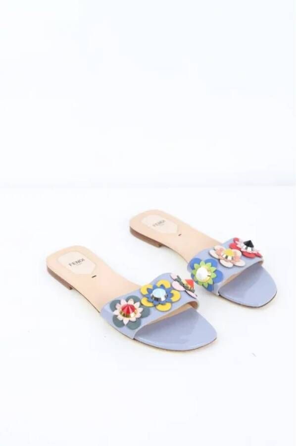 Fendi Vintage Pre-owned Leather sandals Blue Dames