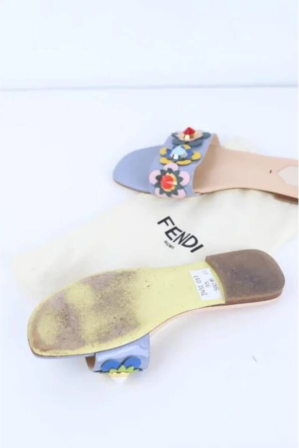 Fendi Vintage Pre-owned Leather sandals Blue Dames