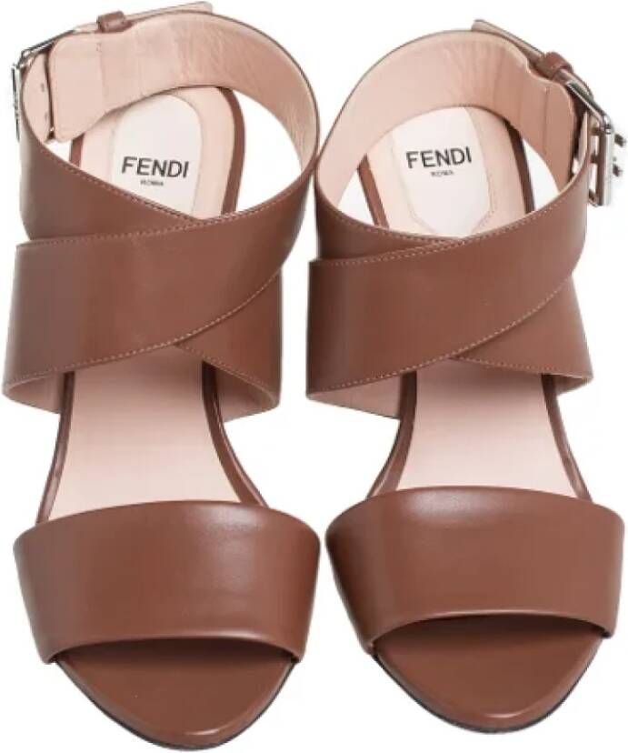 Fendi Vintage Pre-owned Leather sandals Brown Dames