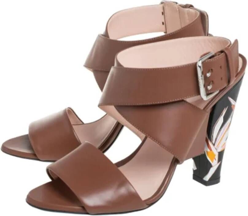 Fendi Vintage Pre-owned Leather sandals Brown Dames