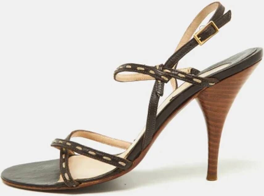 Fendi Vintage Pre-owned Leather sandals Brown Dames