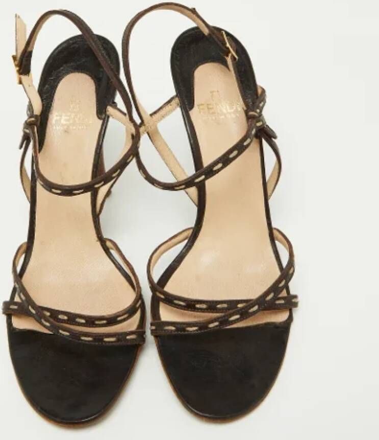 Fendi Vintage Pre-owned Leather sandals Brown Dames