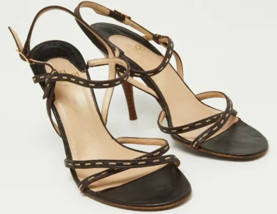 Fendi Vintage Pre-owned Leather sandals Brown Dames