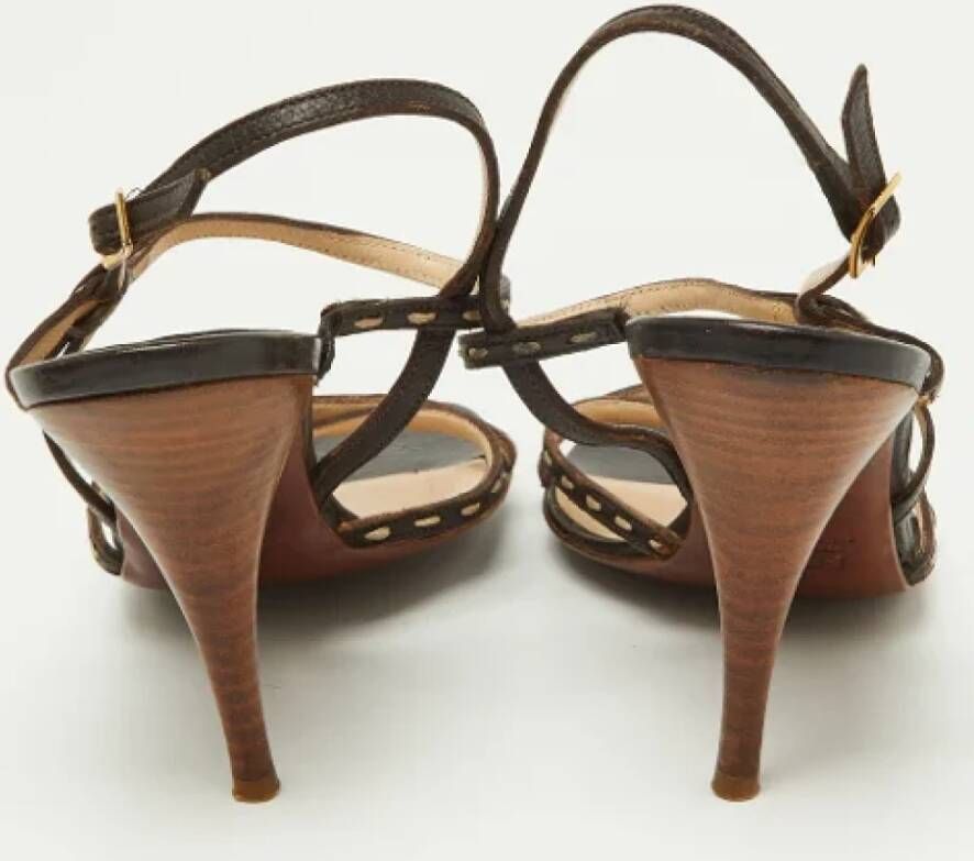 Fendi Vintage Pre-owned Leather sandals Brown Dames