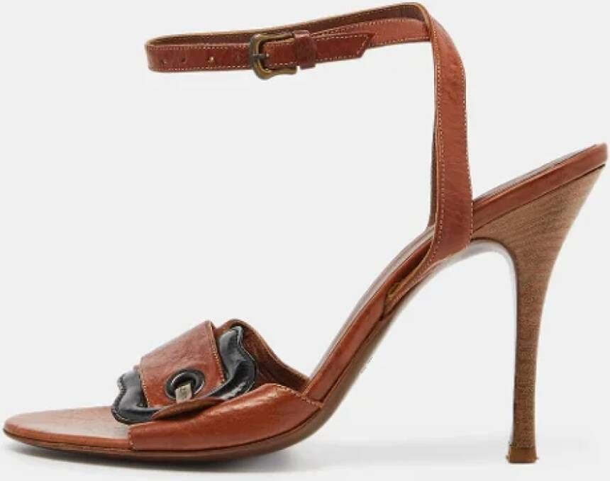Fendi Vintage Pre-owned Leather sandals Brown Dames