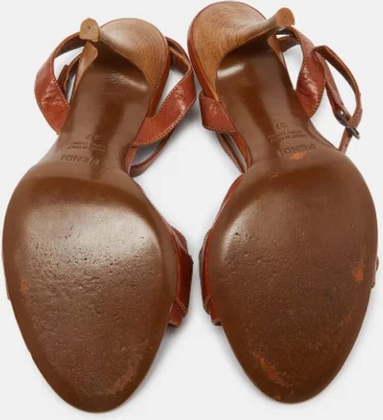 Fendi Vintage Pre-owned Leather sandals Brown Dames