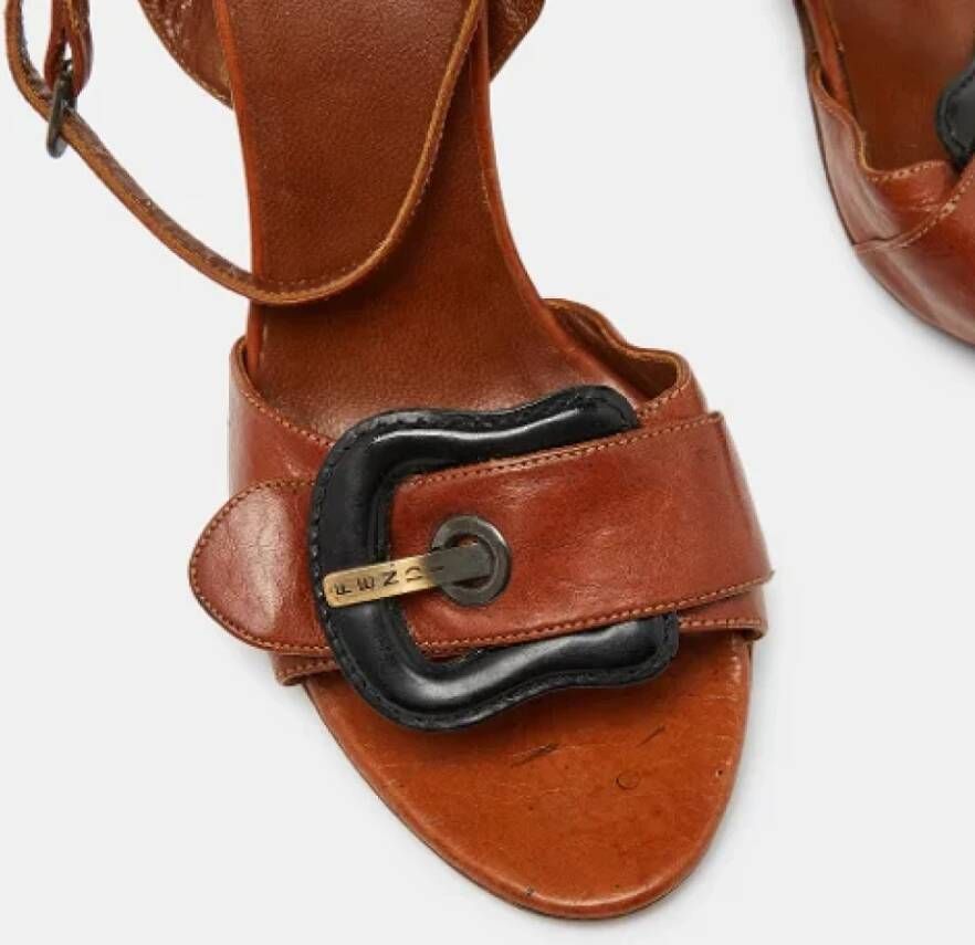 Fendi Vintage Pre-owned Leather sandals Brown Dames