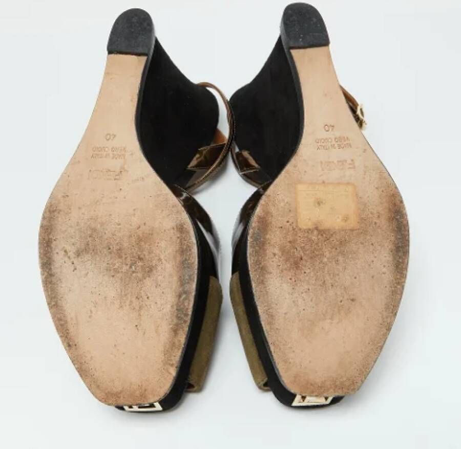 Fendi Vintage Pre-owned Leather sandals Brown Dames