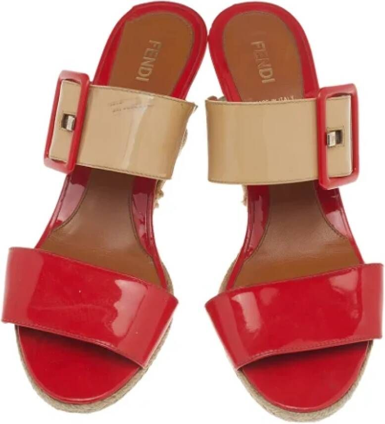 Fendi Vintage Pre-owned Leather sandals Orange Dames