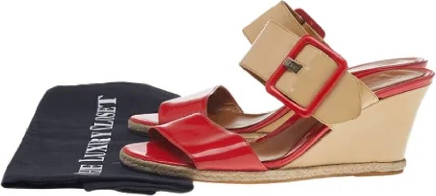 Fendi Vintage Pre-owned Leather sandals Orange Dames