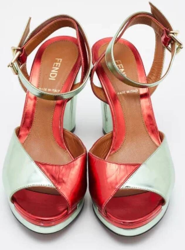 Fendi Vintage Pre-owned Leather sandals Red Dames