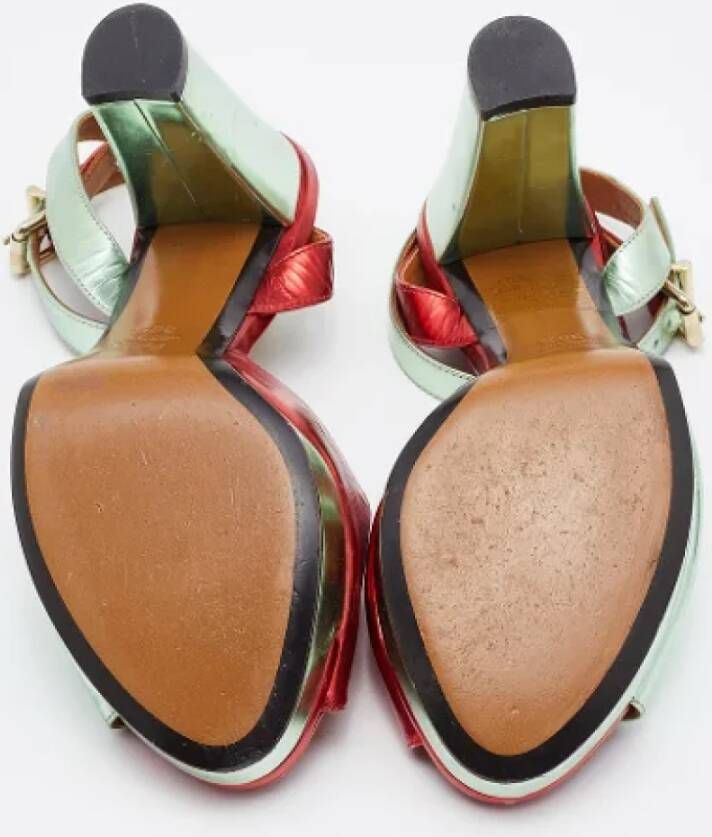 Fendi Vintage Pre-owned Leather sandals Red Dames