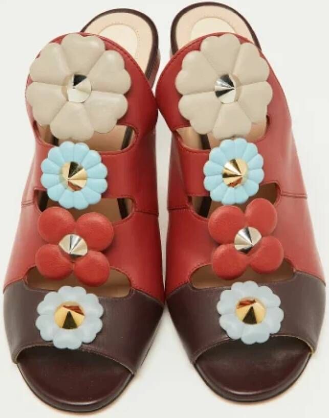 Fendi Vintage Pre-owned Leather sandals Red Dames